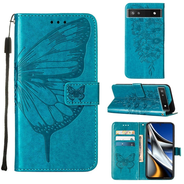 Embossed Butterfly Leather Phone Case, For Alcatel 1L 2021, For Google Pixel 6a 5G, For Google Pixel 7 5G