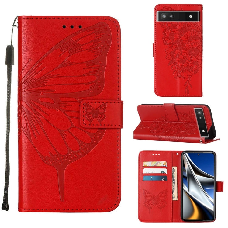 Embossed Butterfly Leather Phone Case, For Alcatel 1L 2021, For Google Pixel 6a 5G, For Google Pixel 7 5G
