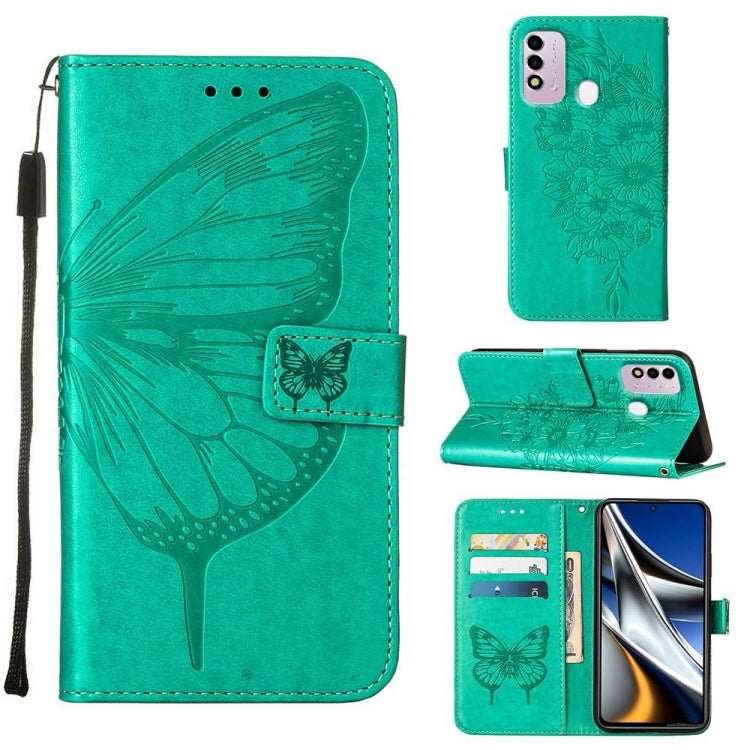 Embossed Butterfly Leather Phone Case, For Itel P37 / Vision 2s
