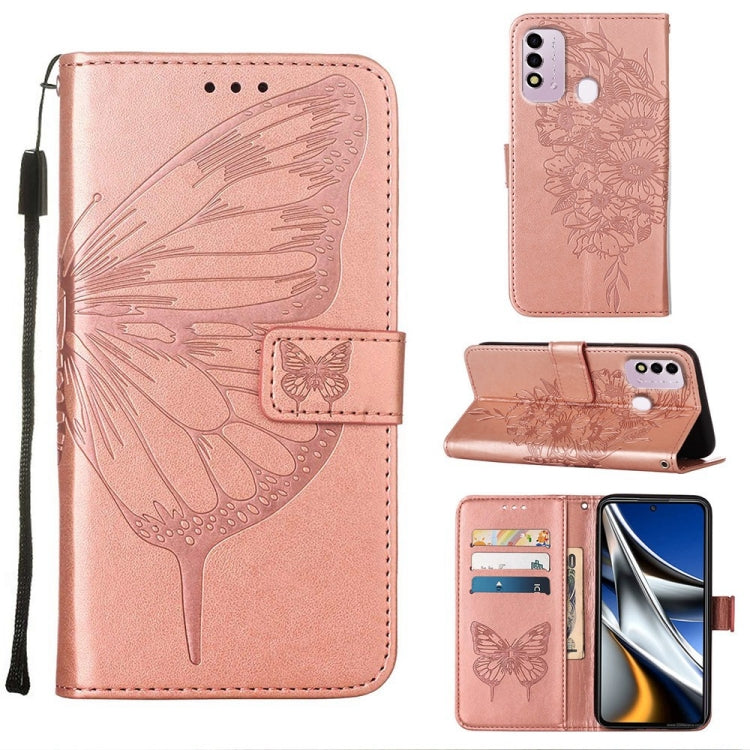 Embossed Butterfly Leather Phone Case, For Itel P37 / Vision 2s