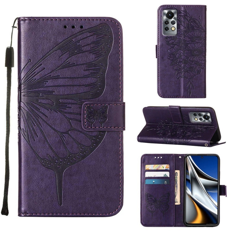 Embossed Butterfly Leather Phone Case, For Infinix Note 11, For Infinix Note 11i, For Infinix Note 11S / Note 11 Pro