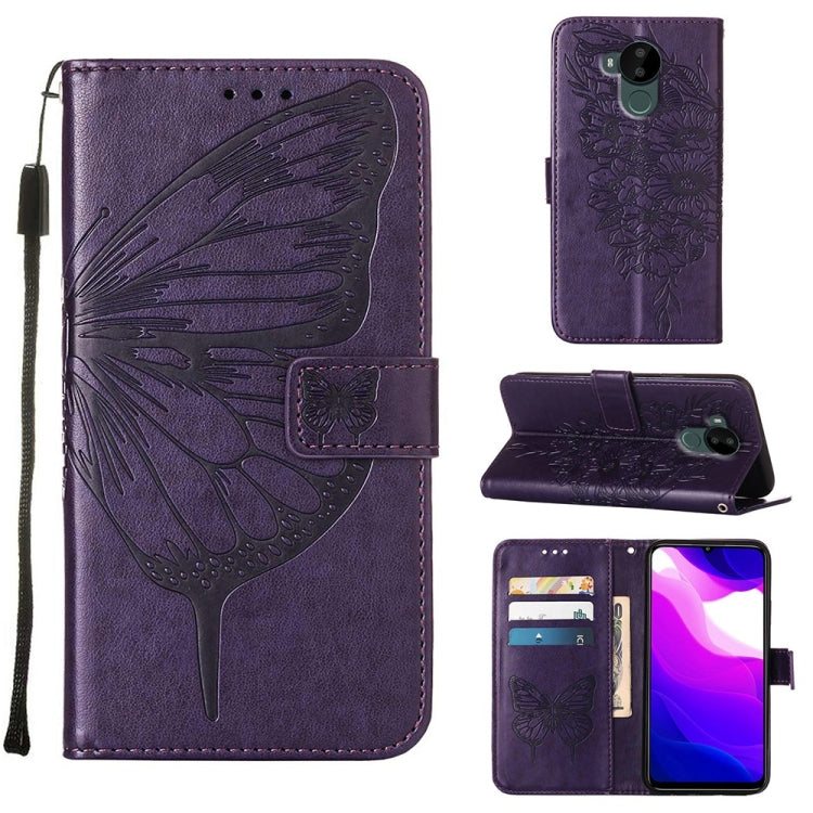 Embossed Butterfly Leather Phone Case, For Nokia C30, For Nokia G21 / G11, For Nokia G300