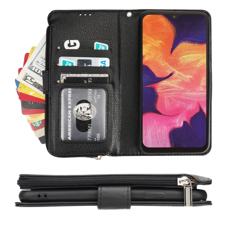 Microfiber Zipper Horizontal Flip Leather Case, For Samsung Galaxy A10, For Samsung Galaxy A10s, For Samsung Galaxy A20e, For Samsung Galaxy A20 / A30
