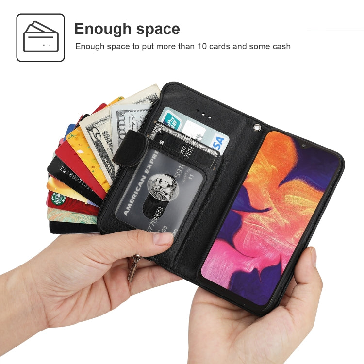 Microfiber Zipper Horizontal Flip Leather Case, For Samsung Galaxy A10, For Samsung Galaxy A10s, For Samsung Galaxy A20e, For Samsung Galaxy A20 / A30