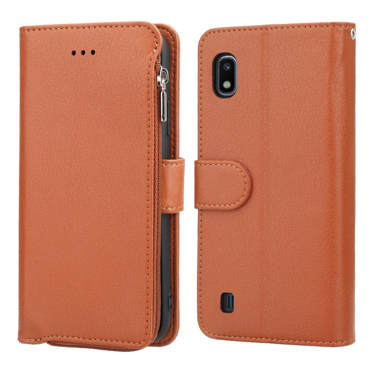 Microfiber Zipper Horizontal Flip Leather Case, For Samsung Galaxy A10, For Samsung Galaxy A10s, For Samsung Galaxy A20e, For Samsung Galaxy A20 / A30