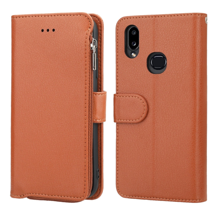 Microfiber Zipper Horizontal Flip Leather Case, For Samsung Galaxy A10, For Samsung Galaxy A10s, For Samsung Galaxy A20e, For Samsung Galaxy A20 / A30