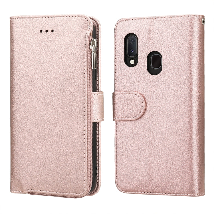 Microfiber Zipper Horizontal Flip Leather Case, For Samsung Galaxy A10, For Samsung Galaxy A10s, For Samsung Galaxy A20e, For Samsung Galaxy A20 / A30