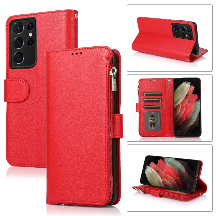Microfiber Zipper Horizontal Flip Leather Case, For Samsung Galaxy S21+ 5G, For Samsung Galaxy S21 Ultra 5G, For Samsung Galaxy Note20, For Samsung Galaxy A21s