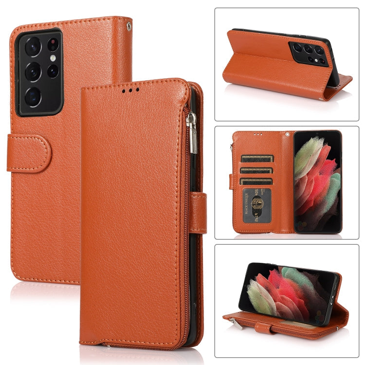 Microfiber Zipper Horizontal Flip Leather Case, For Samsung Galaxy S21+ 5G, For Samsung Galaxy S21 Ultra 5G, For Samsung Galaxy Note20, For Samsung Galaxy A21s