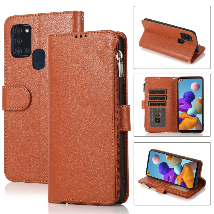 Microfiber Zipper Horizontal Flip Leather Case, For Samsung Galaxy S21+ 5G, For Samsung Galaxy S21 Ultra 5G, For Samsung Galaxy Note20, For Samsung Galaxy A21s