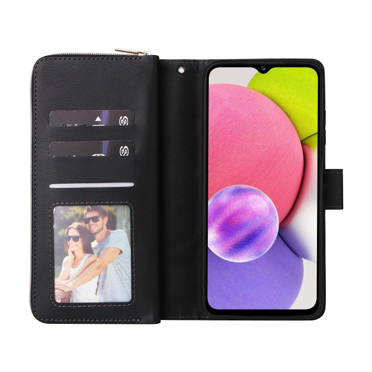 9 Card Slots Zipper Wallet Bag Leather Phone Case, For Samsung Galaxy A03s EU Version, For Samsung Galaxy A13 5G, For Samsung Galaxy A33 5G, For Samsung Galaxy A53 5G