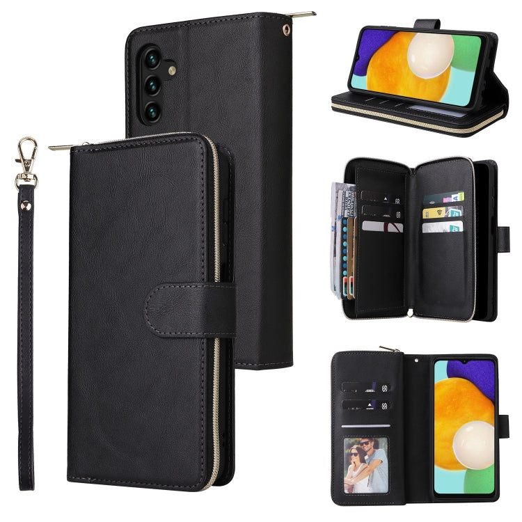 9 Card Slots Zipper Wallet Bag Leather Phone Case, For Samsung Galaxy A03s EU Version, For Samsung Galaxy A13 5G, For Samsung Galaxy A33 5G, For Samsung Galaxy A53 5G