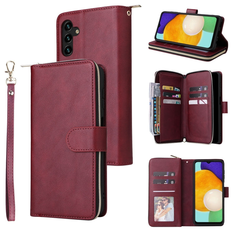 9 Card Slots Zipper Wallet Bag Leather Phone Case, For Samsung Galaxy A03s EU Version, For Samsung Galaxy A13 5G, For Samsung Galaxy A33 5G, For Samsung Galaxy A53 5G