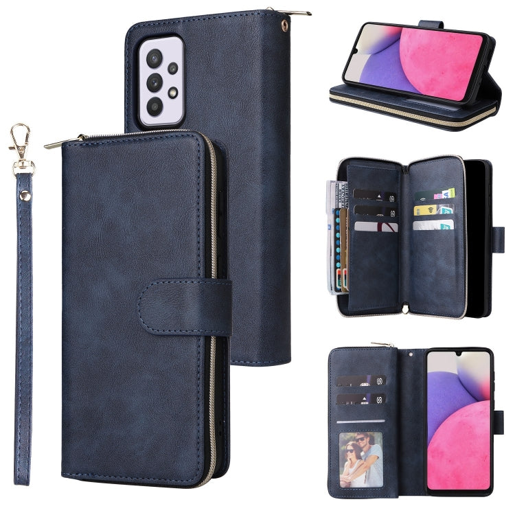 9 Card Slots Zipper Wallet Bag Leather Phone Case, For Samsung Galaxy A03s EU Version, For Samsung Galaxy A13 5G, For Samsung Galaxy A33 5G, For Samsung Galaxy A53 5G