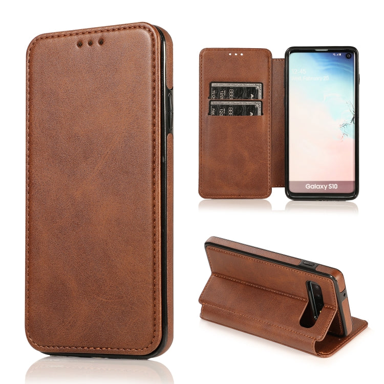 Knight Magnetic Suction Leather Phone Case, For Samsung Galaxy S20 Ultra, For Samsung Galaxy S10, For Samsung Galaxy S10+, For Samsung Galaxy S10e
