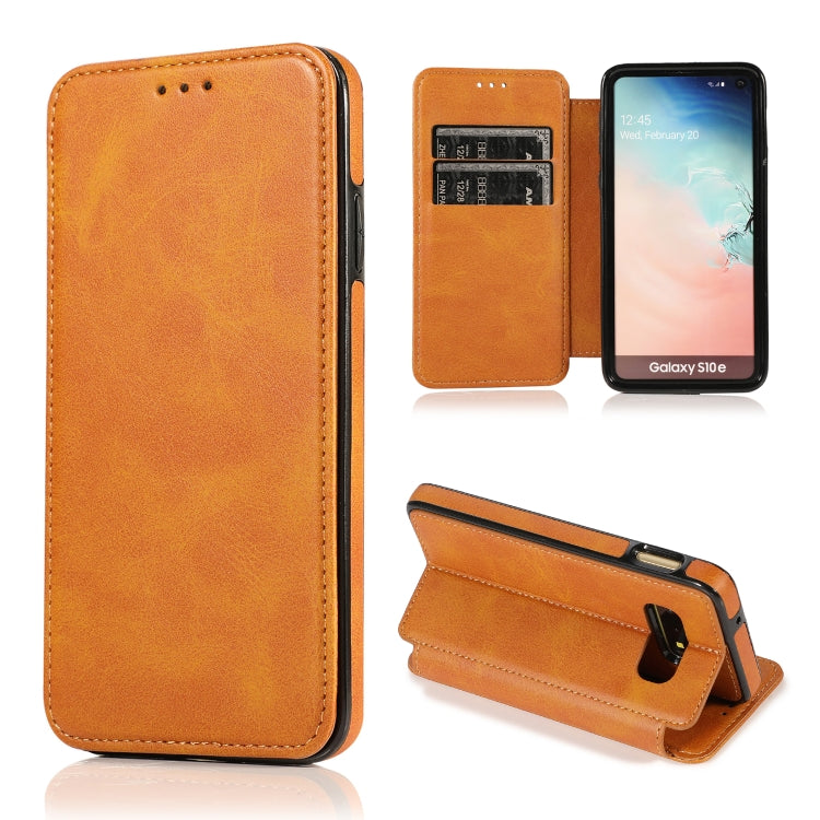 Knight Magnetic Suction Leather Phone Case, For Samsung Galaxy S20 Ultra, For Samsung Galaxy S10, For Samsung Galaxy S10+, For Samsung Galaxy S10e