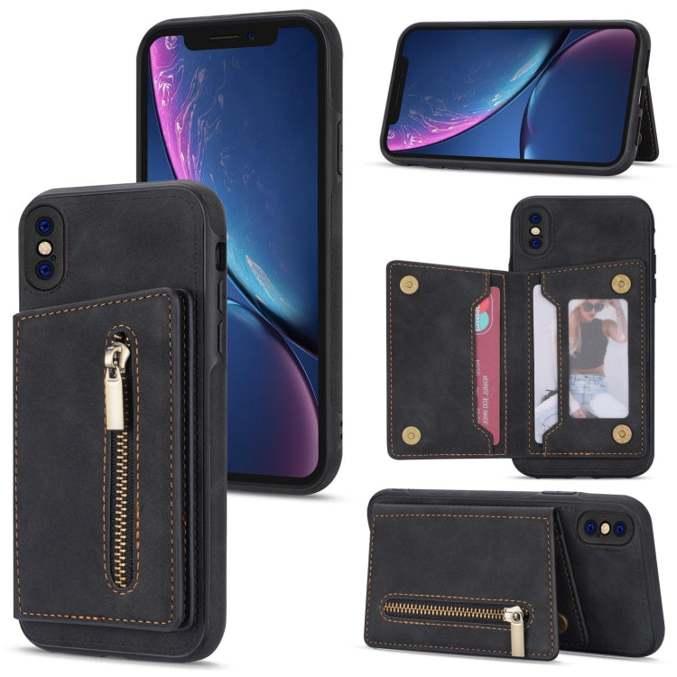 Zipper Card Holder Phone Case, For iPhone 11 Pro Max, For iPhone X / XS, For iPhone XR, For iPhone XS Max