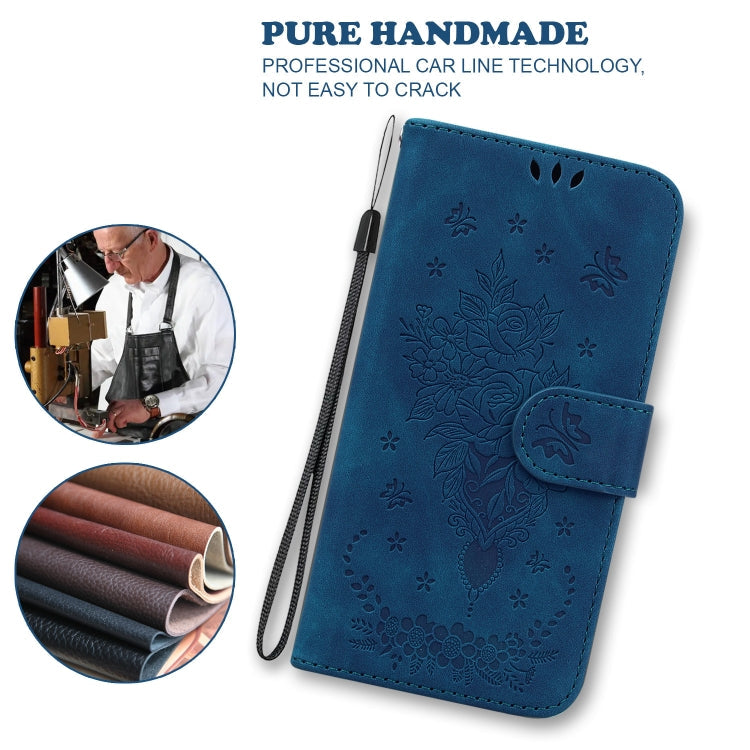 Butterfly Rose Embossed Leather Phone Case, For Samsung Galaxy A22 5G, For Samsung Galaxy A03 166mm, For Samsung Galaxy A03 Core, For Samsung Galaxy A10 / M10