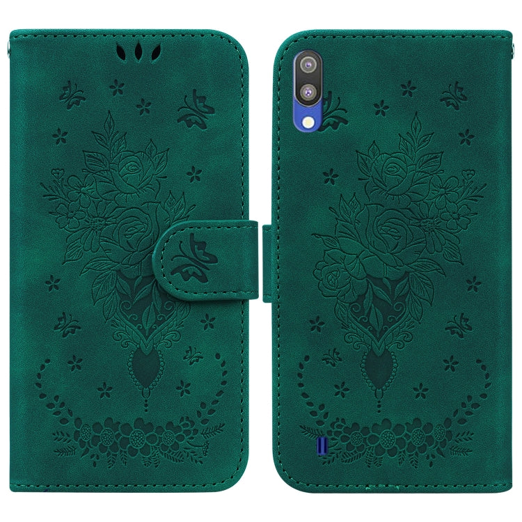 Butterfly Rose Embossed Leather Phone Case, For Samsung Galaxy A22 5G, For Samsung Galaxy A03 166mm, For Samsung Galaxy A03 Core, For Samsung Galaxy A10 / M10