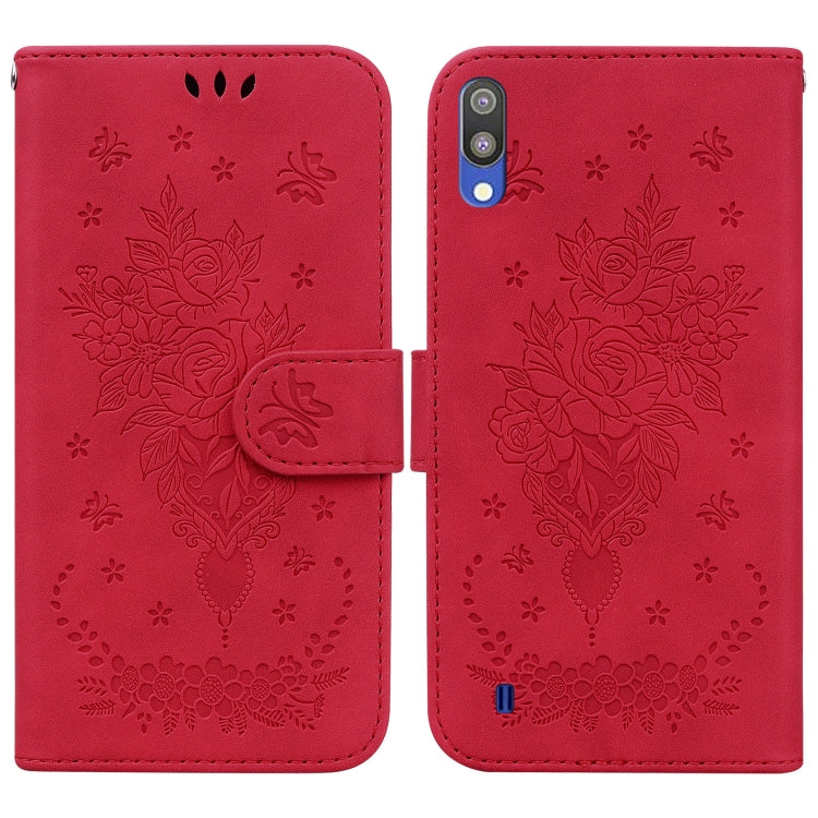 Butterfly Rose Embossed Leather Phone Case, For Samsung Galaxy A22 5G, For Samsung Galaxy A03 166mm, For Samsung Galaxy A03 Core, For Samsung Galaxy A10 / M10