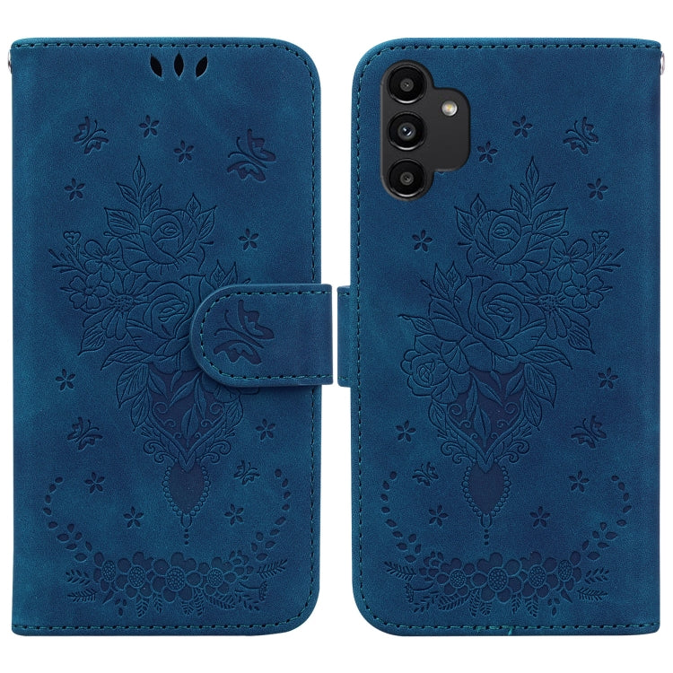 Butterfly Rose Embossed Leather Phone Case, For Samsung Galaxy A10e / A20e, For Samsung Galaxy A13 4G, For Samsung Galaxy A20 / A30, For Samsung Galaxy A33 5G