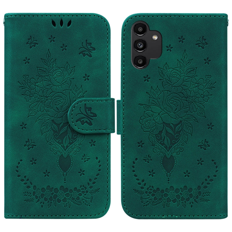 Butterfly Rose Embossed Leather Phone Case, For Samsung Galaxy A10e / A20e, For Samsung Galaxy A13 4G, For Samsung Galaxy A20 / A30, For Samsung Galaxy A33 5G