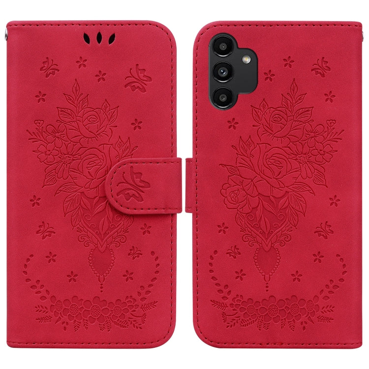 Butterfly Rose Embossed Leather Phone Case, For Samsung Galaxy A10e / A20e, For Samsung Galaxy A13 4G, For Samsung Galaxy A20 / A30, For Samsung Galaxy A33 5G