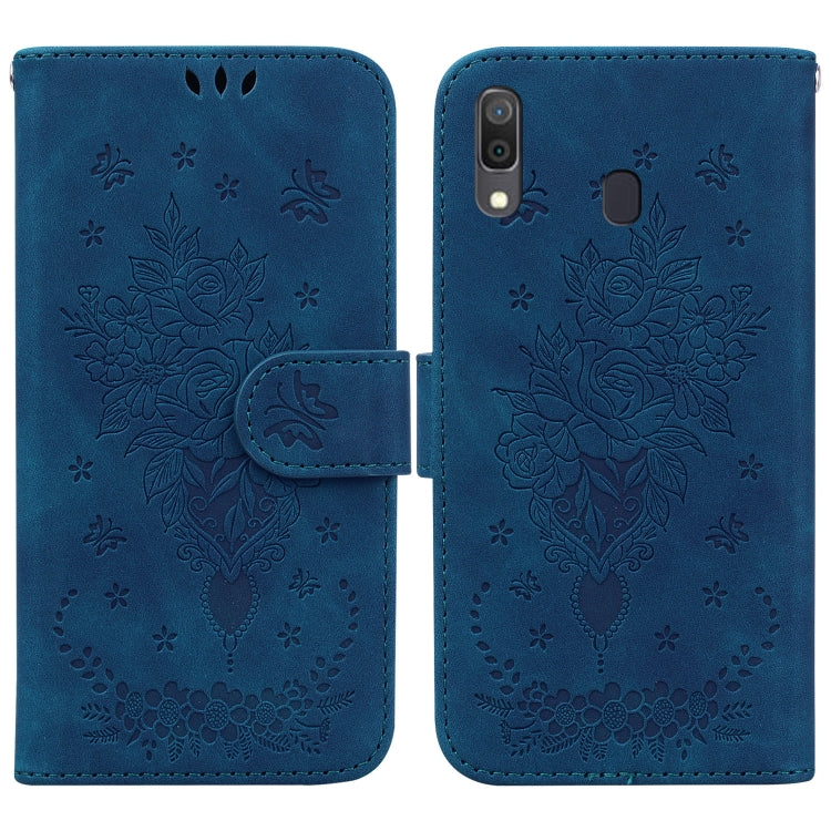 Butterfly Rose Embossed Leather Phone Case, For Samsung Galaxy A10e / A20e, For Samsung Galaxy A13 4G, For Samsung Galaxy A20 / A30, For Samsung Galaxy A33 5G