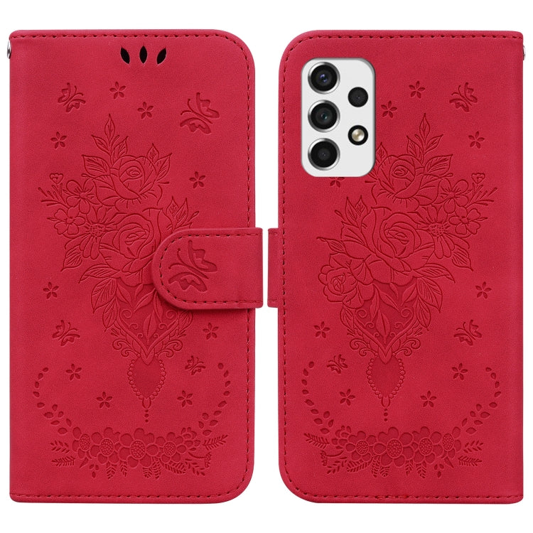 Butterfly Rose Embossed Leather Phone Case, For Samsung Galaxy A10e / A20e, For Samsung Galaxy A13 4G, For Samsung Galaxy A20 / A30, For Samsung Galaxy A33 5G