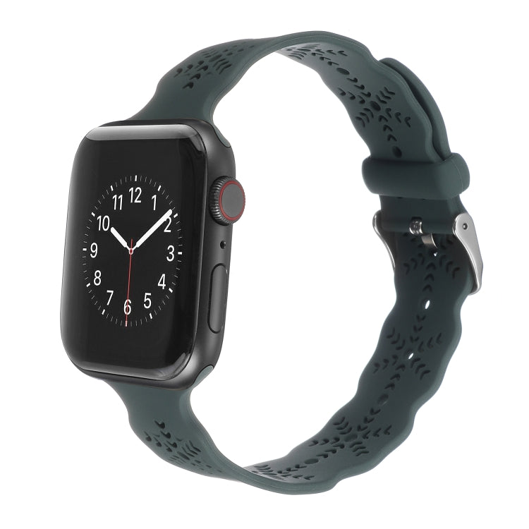 Snowflake Silicone Watch Band For Apple Watch Series, 7 41mm / 6&SE&5&4 40mm / 3&2&1 38mm, 7 45mm / 6&SE&5&4 44mm / 3&2&1 42mm