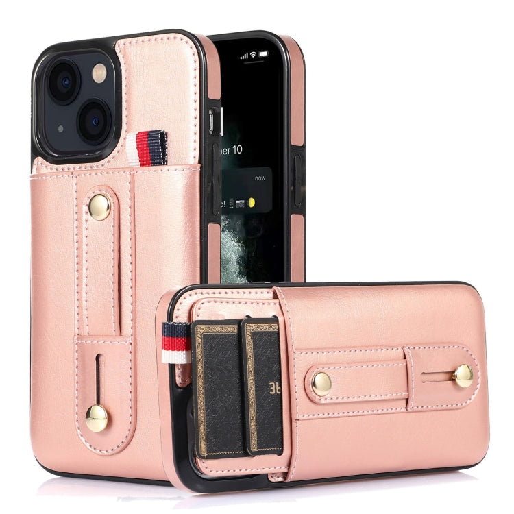 Wristband Kickstand Wallet Leather Phone Case, For iPhone 13 mini, For iPhone 13, For iPhone 13 Pro, For iPhone 13 Pro Max