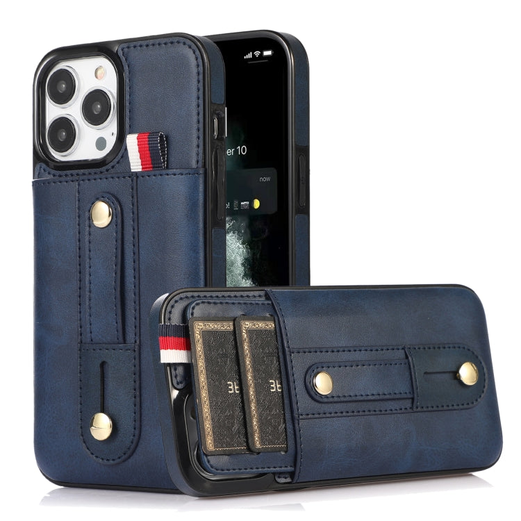 Wristband Kickstand Wallet Leather Phone Case, For iPhone 13 mini, For iPhone 13, For iPhone 13 Pro, For iPhone 13 Pro Max