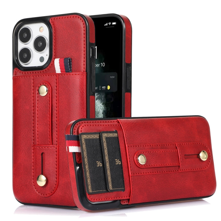 Wristband Kickstand Wallet Leather Phone Case, For iPhone 13 mini, For iPhone 13, For iPhone 13 Pro, For iPhone 13 Pro Max