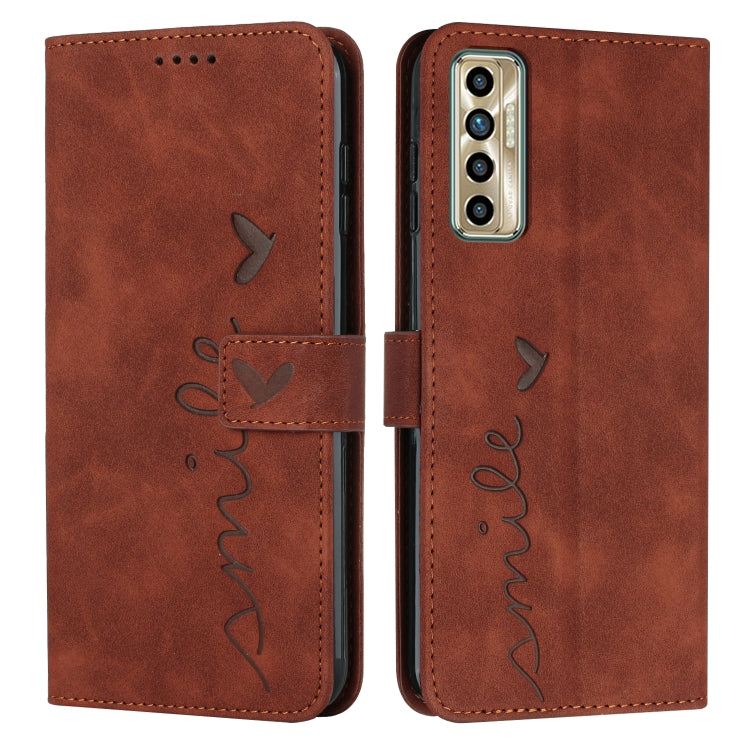 Skin Feel Heart Pattern Leather Phone Case, For Tecno Camon 17 Pro/Camon 17P, For Tecno Camon 18, For Tecno Camon 18 Premier, For Tecno POP 5 LTE