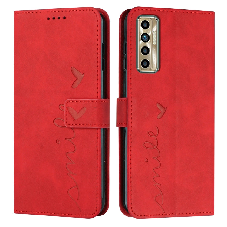 Skin Feel Heart Pattern Leather Phone Case, For Tecno Camon 17 Pro/Camon 17P, For Tecno Camon 18, For Tecno Camon 18 Premier, For Tecno POP 5 LTE