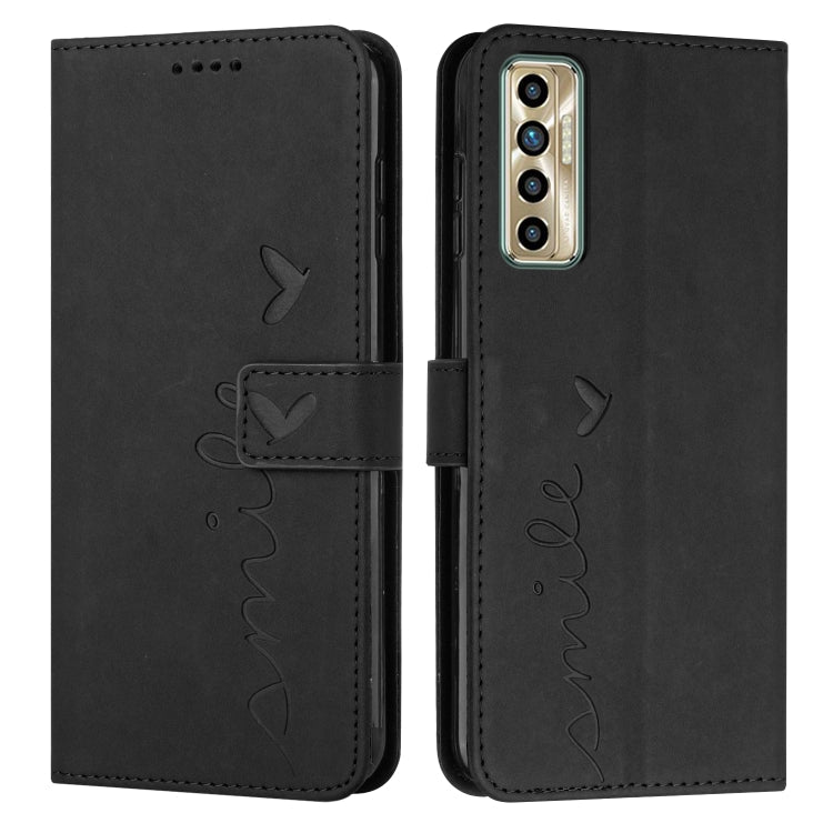 Skin Feel Heart Pattern Leather Phone Case, For Tecno Camon 17 Pro/Camon 17P, For Tecno Camon 18, For Tecno Camon 18 Premier, For Tecno POP 5 LTE