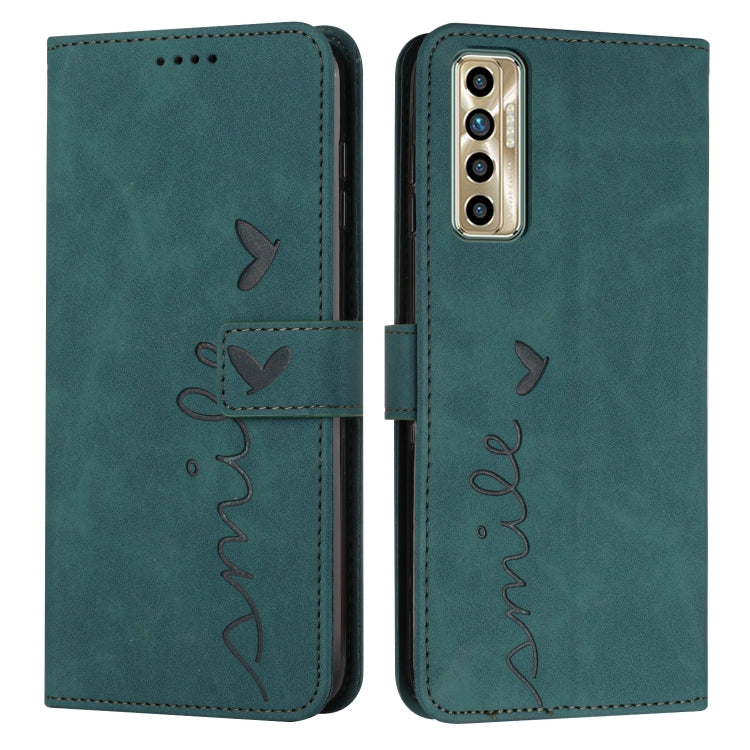 Skin Feel Heart Pattern Leather Phone Case, For Tecno Camon 17 Pro/Camon 17P, For Tecno Camon 18, For Tecno Camon 18 Premier, For Tecno POP 5 LTE