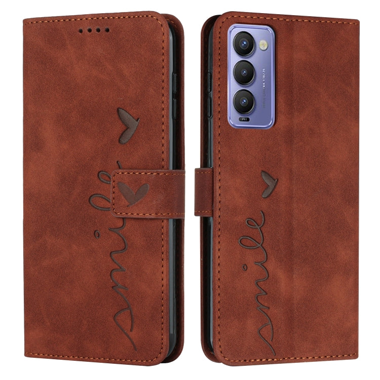 Skin Feel Heart Pattern Leather Phone Case, For Tecno Camon 17 Pro/Camon 17P, For Tecno Camon 18, For Tecno Camon 18 Premier, For Tecno POP 5 LTE