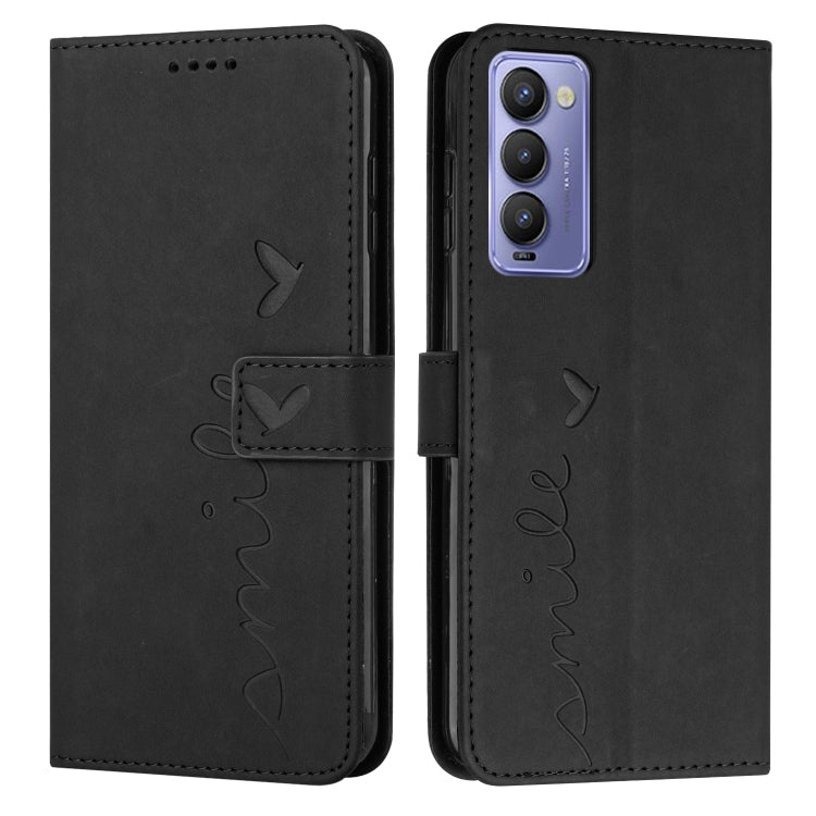 Skin Feel Heart Pattern Leather Phone Case, For Tecno Camon 17 Pro/Camon 17P, For Tecno Camon 18, For Tecno Camon 18 Premier, For Tecno POP 5 LTE
