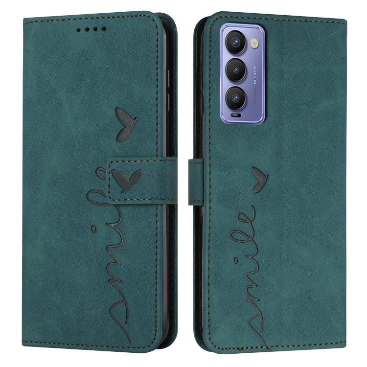 Skin Feel Heart Pattern Leather Phone Case, For Tecno Camon 17 Pro/Camon 17P, For Tecno Camon 18, For Tecno Camon 18 Premier, For Tecno POP 5 LTE