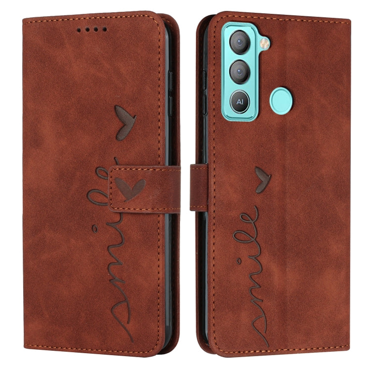 Skin Feel Heart Pattern Leather Phone Case, For Tecno Camon 17 Pro/Camon 17P, For Tecno Camon 18, For Tecno Camon 18 Premier, For Tecno POP 5 LTE