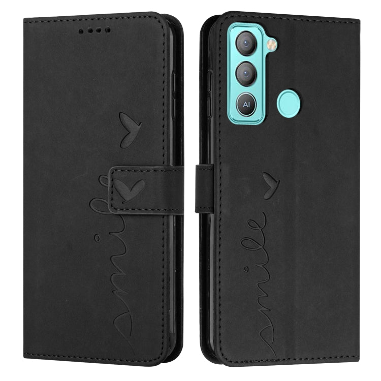 Skin Feel Heart Pattern Leather Phone Case, For Tecno Camon 17 Pro/Camon 17P, For Tecno Camon 18, For Tecno Camon 18 Premier, For Tecno POP 5 LTE