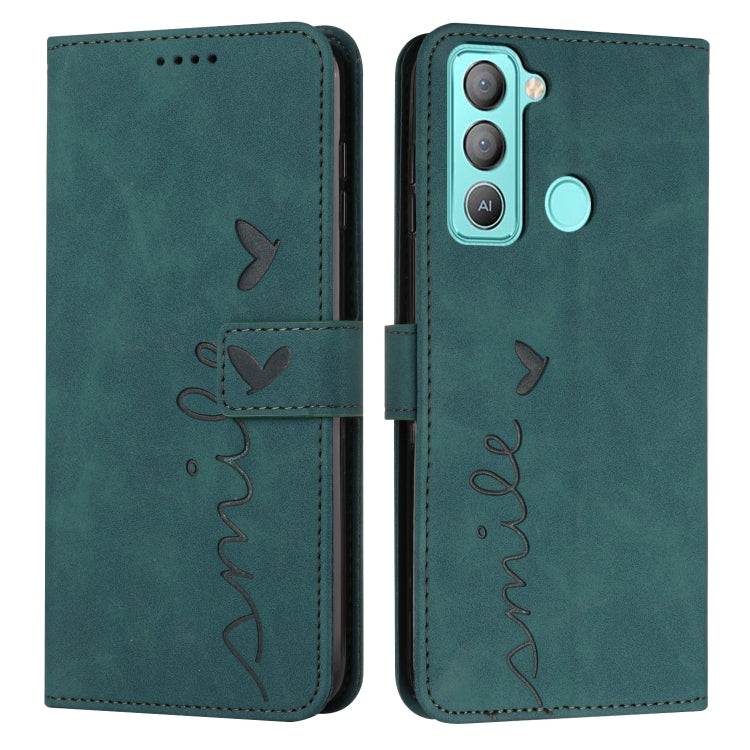 Skin Feel Heart Pattern Leather Phone Case, For Tecno Camon 17 Pro/Camon 17P, For Tecno Camon 18, For Tecno Camon 18 Premier, For Tecno POP 5 LTE
