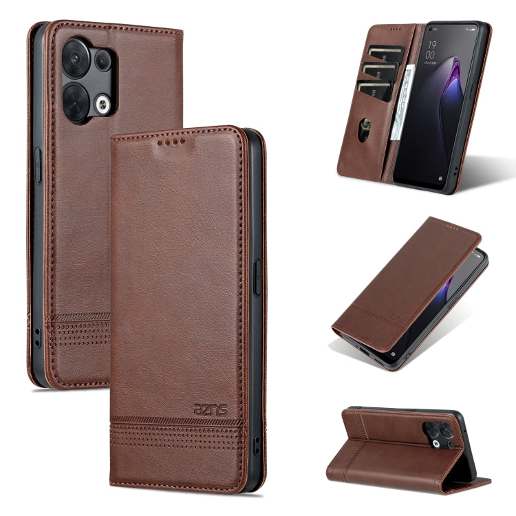 AZNS Magnetic Calf Texture Flip Leather Phone Case, For OPPO Reno8, For OPPO Reno8 Pro, For Honor 70, For Honor 70 Pro