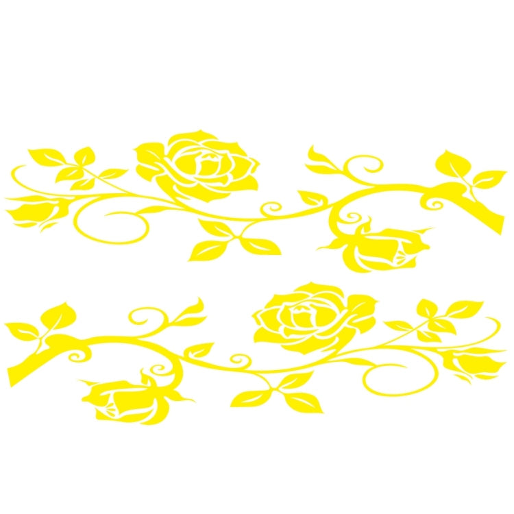 2 PCS/Set D-545 Rose Pattern Car Modified Decorative Sticker, D-545