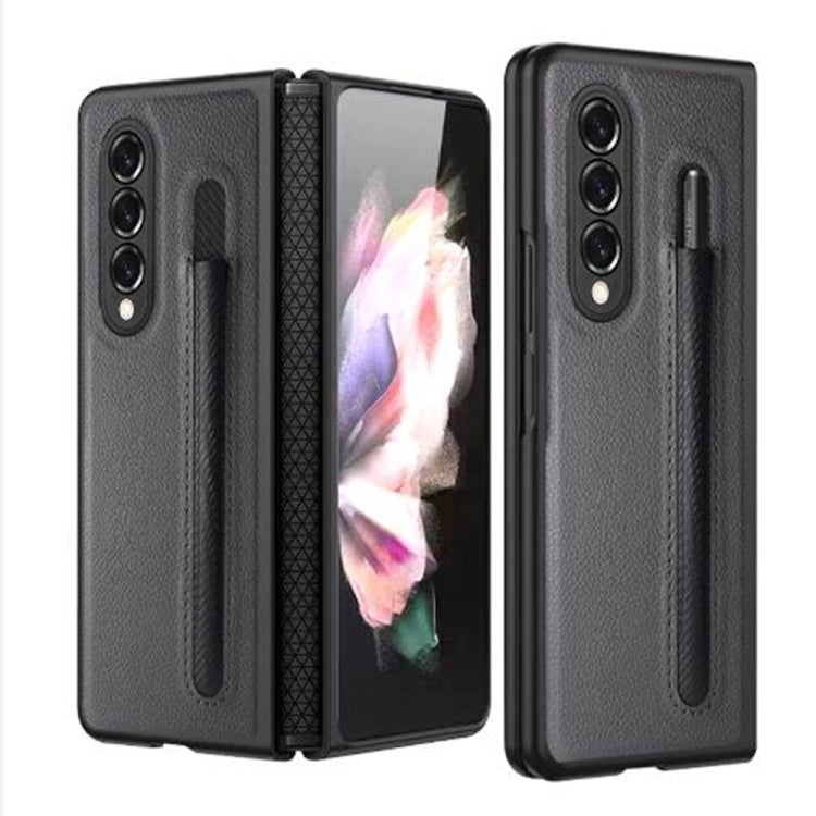 Litchi Texture Hinge Protection Folding Phone Case, For Samsung Galaxy Z Fold4