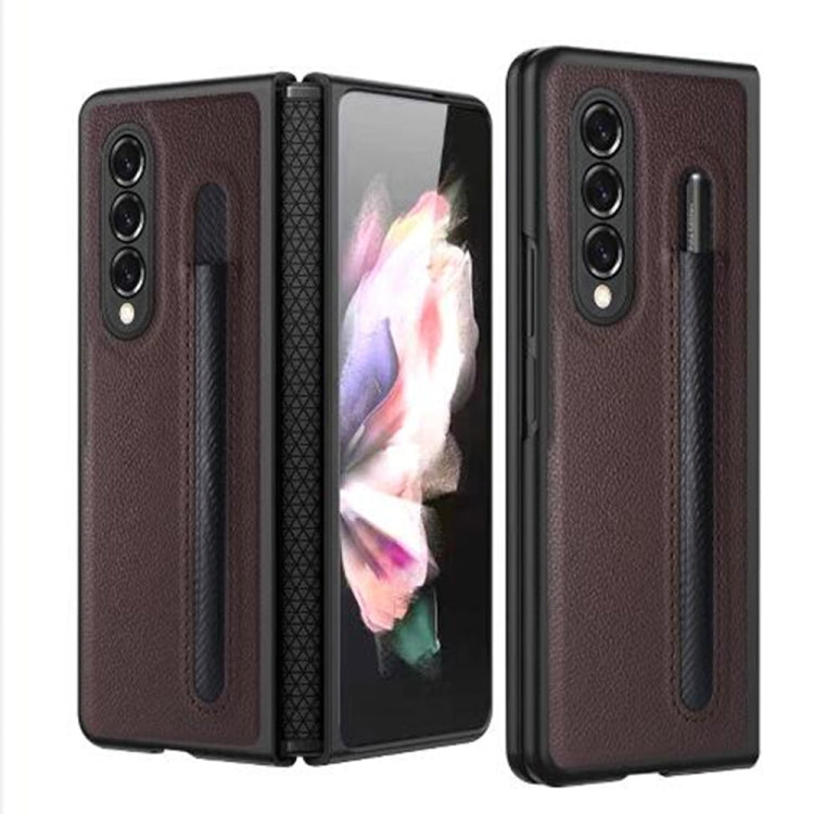 Litchi Texture Hinge Protection Folding Phone Case, For Samsung Galaxy Z Fold4