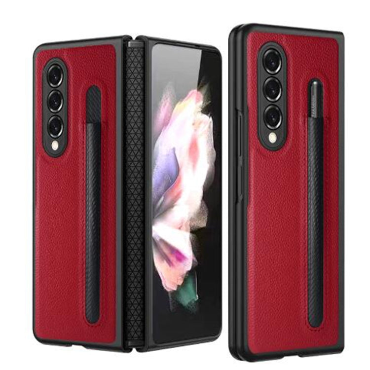 Litchi Texture Hinge Protection Folding Phone Case, For Samsung Galaxy Z Fold4