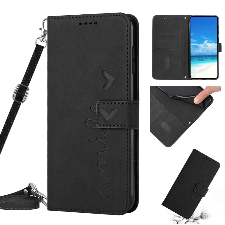 Skin Feel Heart Pattern Leather Phone Case with Lanyard, For Xiaomi Redmi Note 9, For Xiaomi Redmi Note 9S / Note 9 Pro, For Xiaomi Redmi Note 9T, For Xiaomi Redmi Note 10 4G / Note 10S