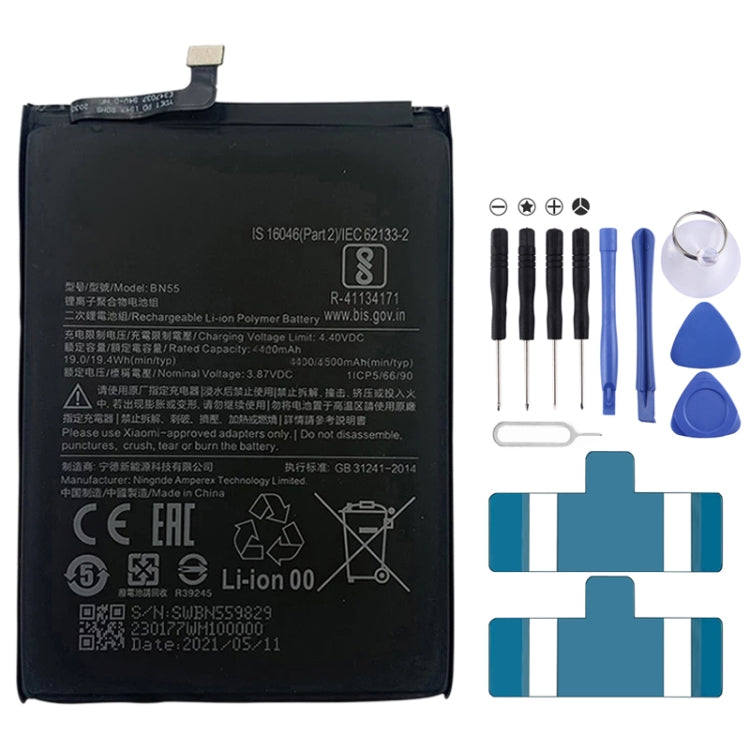 BN53 4820 mAh Li-Polymer Battery Replacement For Xiaomi Redmi Note 9 Pro 5G, BM37, BN51, BM52, BM4M, BM4Q, BN56, BM55, BN53, BN62, BM54, BM4X, BM4Y, BM57, BN59, BP42, 38, BP44, BM5A, BP47, BN66, BM58, BP43, BN57, BS01FA